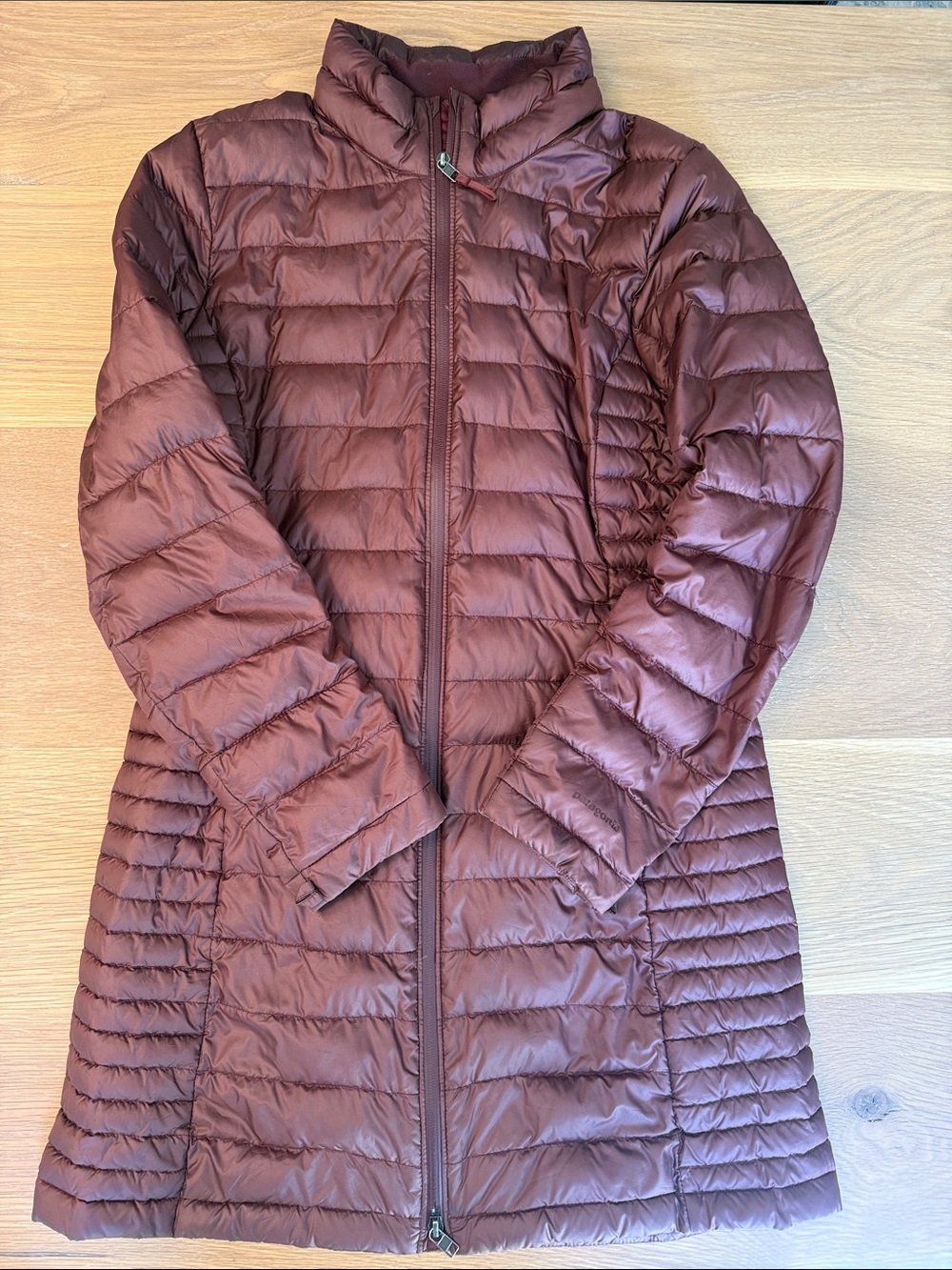 Patagonia Women’s Lightweight Quilted Long Puffer Coat - Burgundy